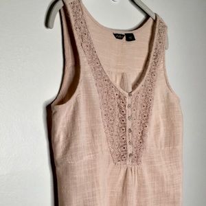 Eddie Bauer Lace Front Cotton Tunic